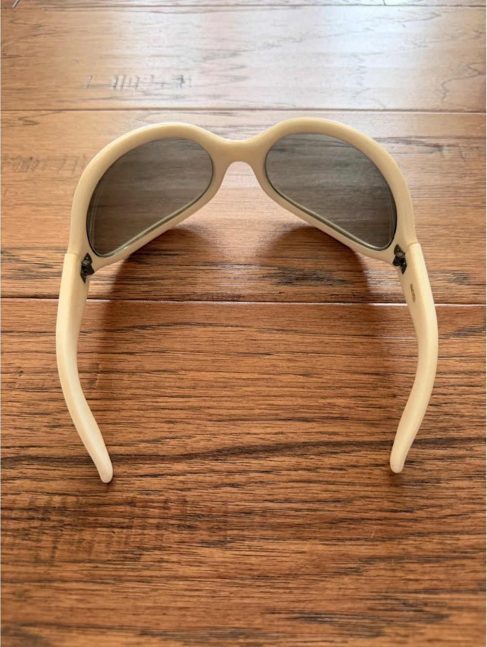 Vintage Cream Oversized Women's Sunglasses from Italy